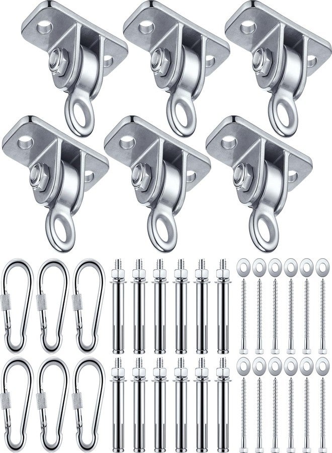 Tandefio 6 Sets of Robust Swing Hangers for Wooden Concrete Set with Swing Hook Screw Bolt Washer Swingset Accessory for Porch Patio Yoga Indoor Outdoor,Over 1800 lb Capacity (Stainless Steel Color) - Image 1