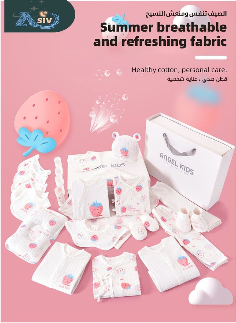 ASIV 24PCS Newborn Baby Gift Set, Newborn Layette Gift Set for Boys and Girls, Babies Essential Clothes Accessories with Baby Blanket, 100% Premium Cotton, for Spring Summer Autumn Winter Four Seasons - Image 4