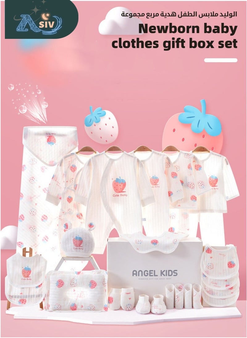 ASIV 24PCS Newborn Baby Gift Set, Newborn Layette Gift Set for Boys and Girls, Babies Essential Clothes Accessories with Baby Blanket, 100% Premium Cotton, for Spring Summer Autumn Winter Four Seasons - Image 3