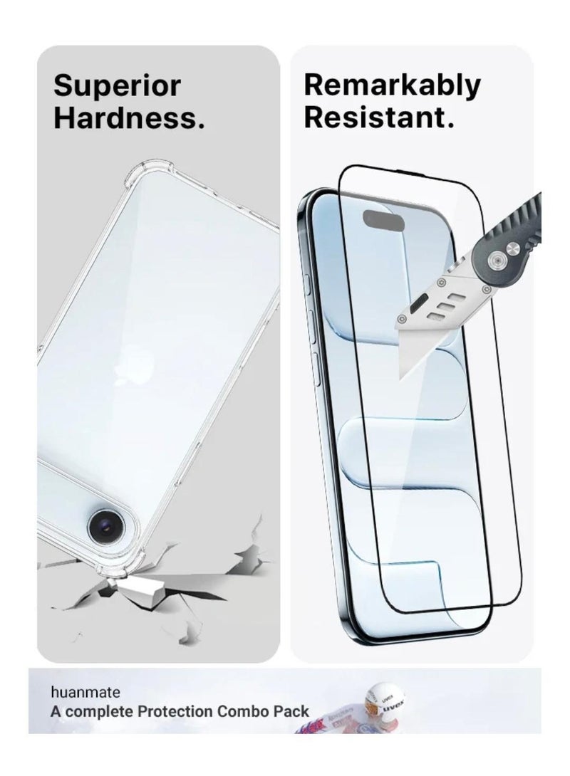 مجموعة الحماية 3 في 1 لهاتف أبل ايفون 17 اير المكونة من كفر حماية ، مضاد للأصفرار ، و شاشة حماية زجاج ضد الكسر والخدوش ، و حماية عدسة الكاميرا - Image 5