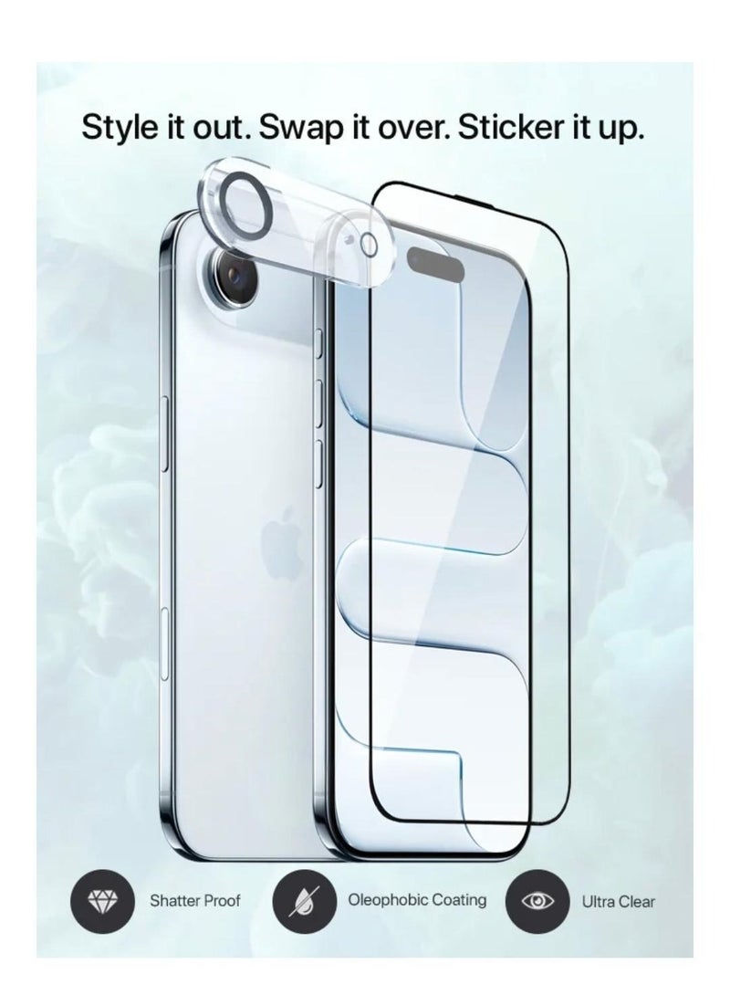 مجموعة الحماية 3 في 1 لهاتف أبل ايفون 17 اير المكونة من كفر حماية ، مضاد للأصفرار ، و شاشة حماية زجاج ضد الكسر والخدوش ، و حماية عدسة الكاميرا - Image 4
