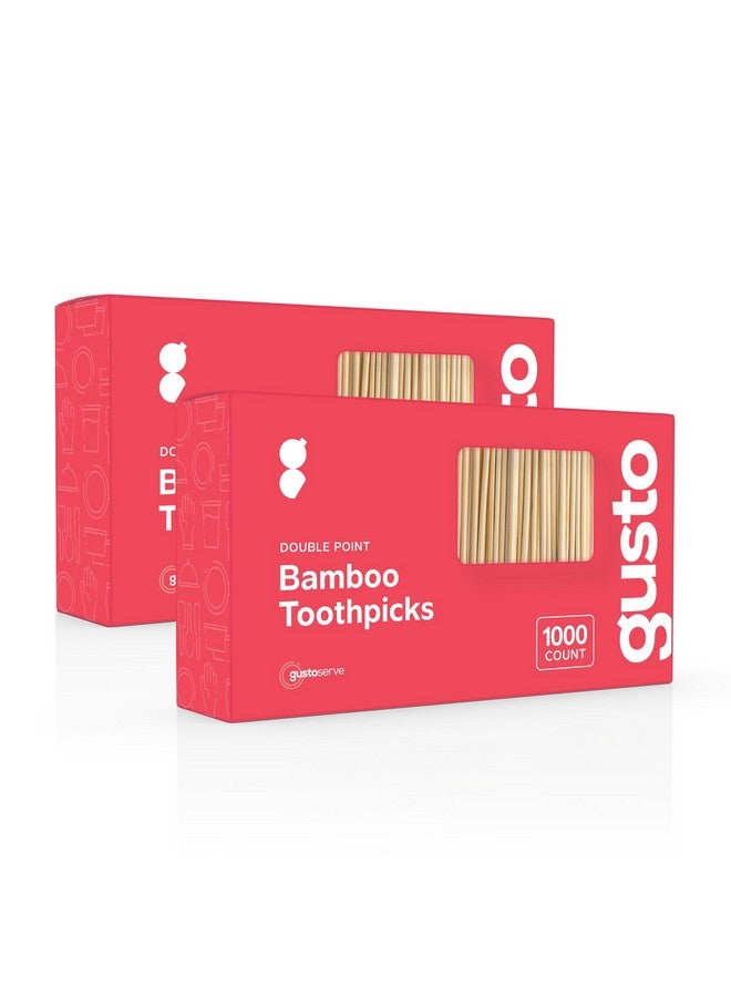 Gusto Comfy Package [2000 Count] Bamboo Wooden Toothpicks - Wood Round Double-Points Teeth Tooth Picks - Image 4