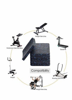 Y&D 6 Pack Floor Mats Sport Heavy Duty Rubber Flooring Interlocking Tile Solid Black Single Center Exercise Equipment Mat  - Image 5