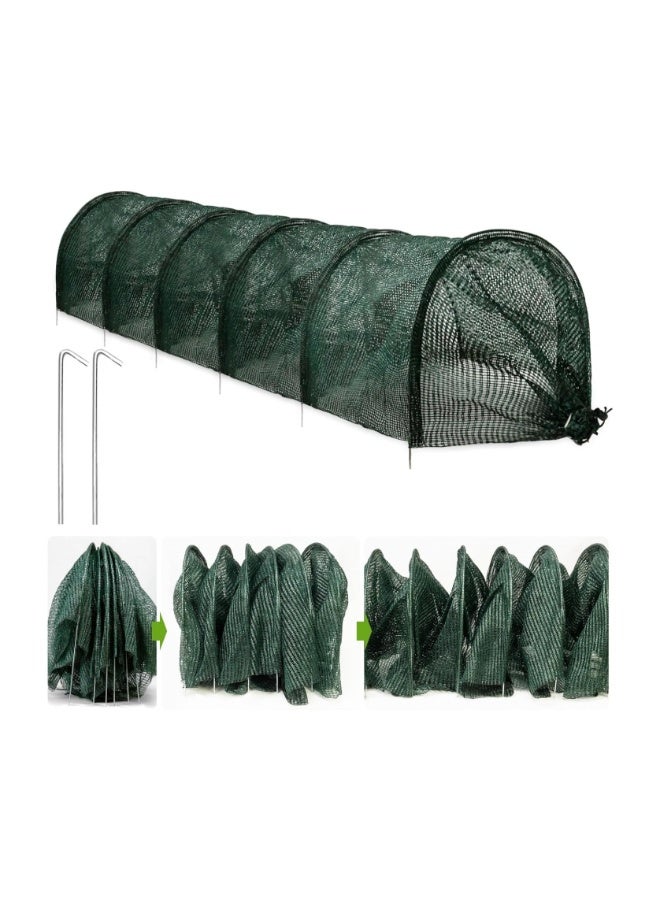 أوبتيا 2 في 1 دفيئة محمولة للحماية من حرارة الشمس، غطاء شبكي مظلل لنفق الحديقة بتقنية التحرير السريع، أغطية صفوف للخضروات لحماية النباتات من الشمس (عبوة 1) - Image 1