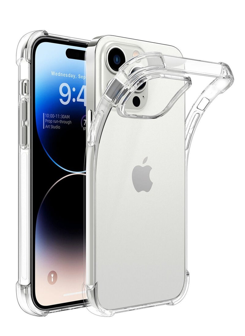 Houmt iPhone 14 Pro Max Case 6.1 Inch Clear Soft Flexible TPU Anti Shock Slim Transparent with 4 Corners Bumper Shockproof Cover  - Image 1
