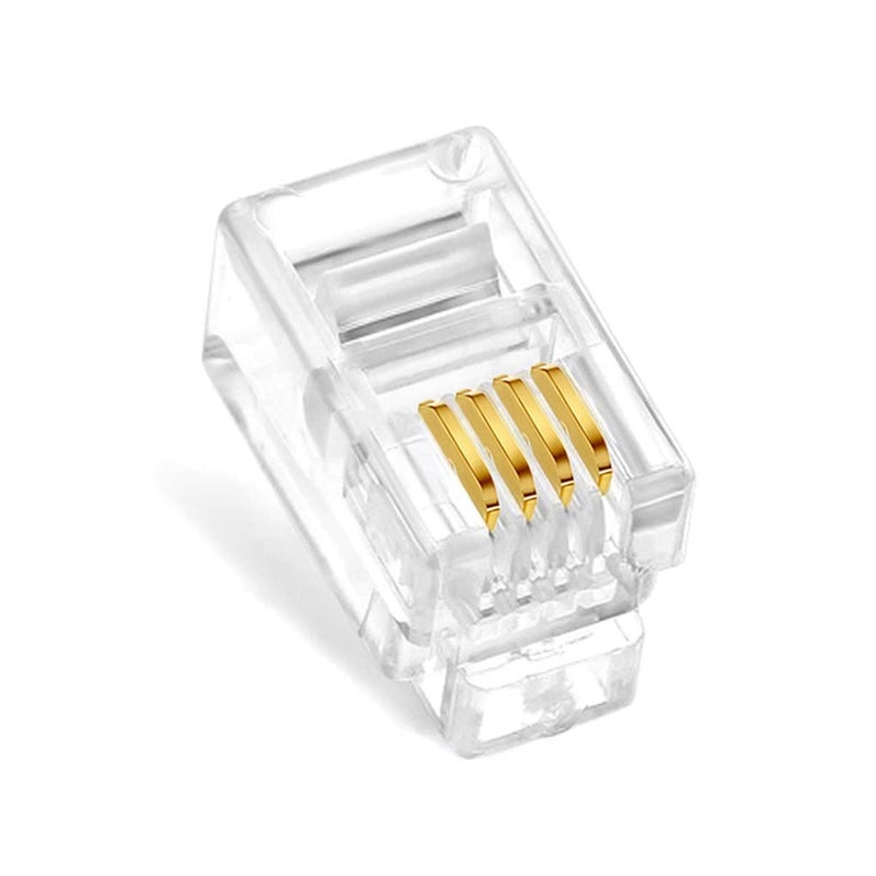 NECABLES 20Pack Telephone Modular Plug RJ9/RJ10/RJ22 4P4C Connector for Phone Handset Cord (Compatible with Both Solid and Stranded Wire) - Image 3