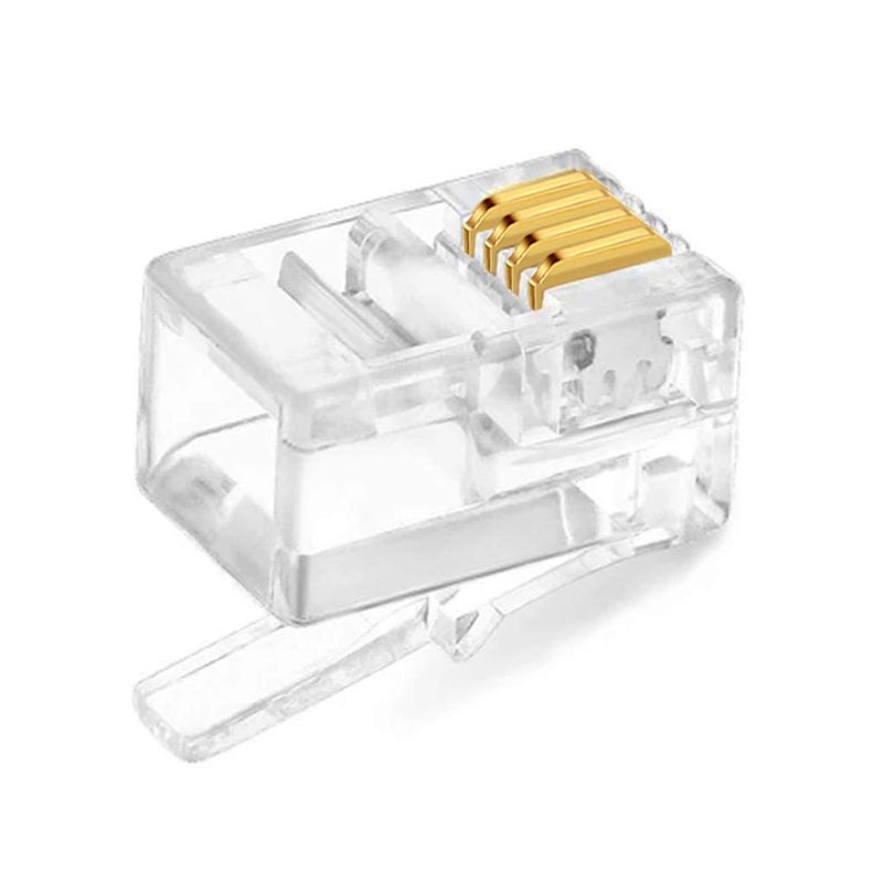 NECABLES 20Pack Telephone Modular Plug RJ9/RJ10/RJ22 4P4C Connector for Phone Handset Cord (Compatible with Both Solid and Stranded Wire) - Image 4