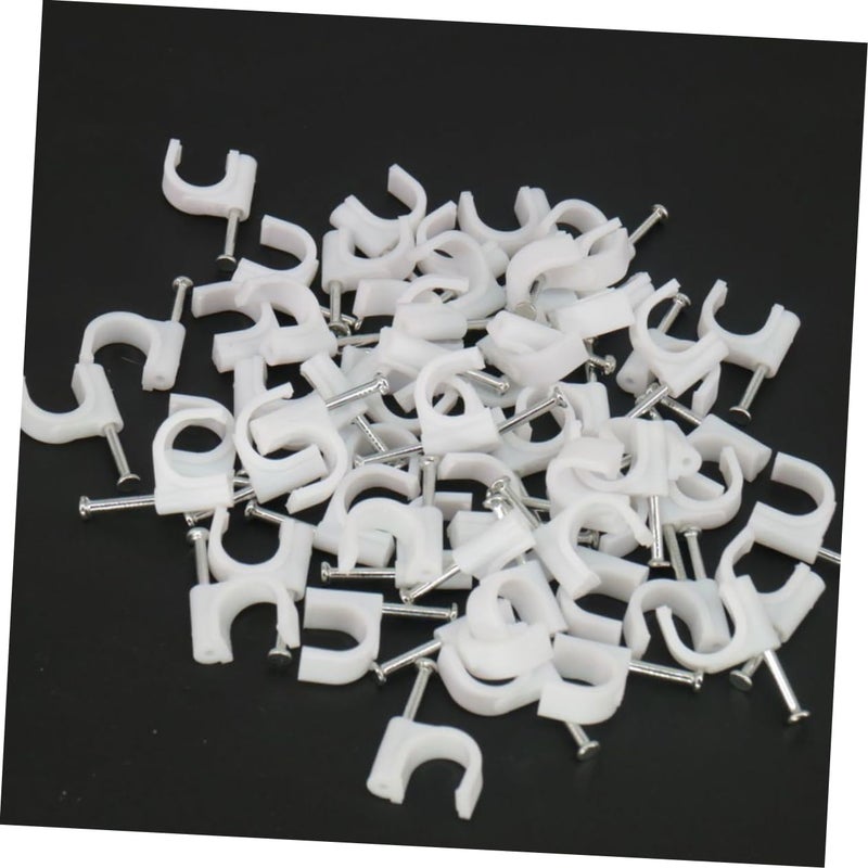 300PCS White Round Cable Clips Durable Plastic Wire Organizer for Indoor Outdoor Electrical Ethernet Speaker Wires - Image 4