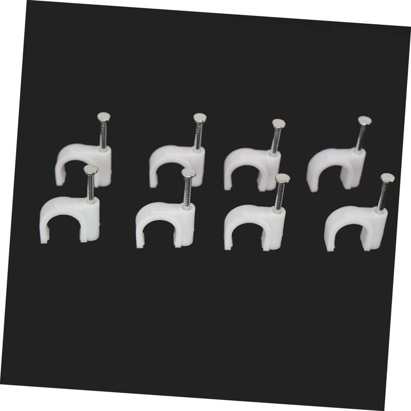 300PCS White Round Cable Clips Durable Plastic Wire Organizer for Indoor Outdoor Electrical Ethernet Speaker Wires - Image 3