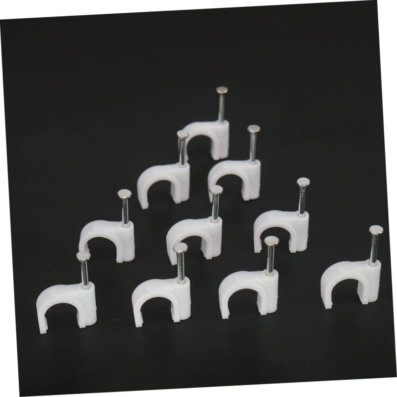 300PCS White Round Cable Clips Durable Plastic Wire Organizer for Indoor Outdoor Electrical Ethernet Speaker Wires - Image 5