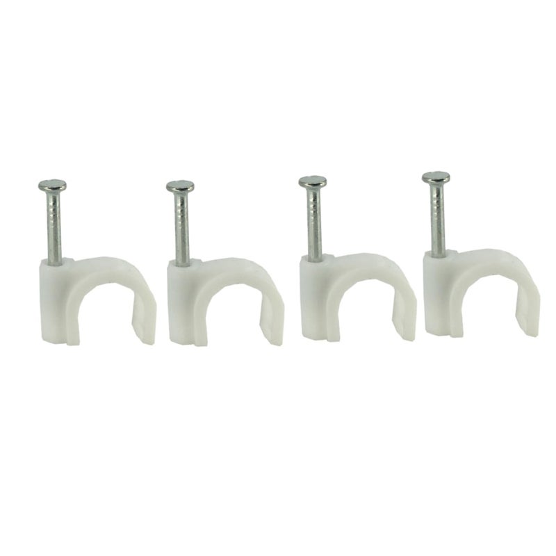 300PCS White Round Cable Clips Durable Plastic Wire Organizer for Indoor Outdoor Electrical Ethernet Speaker Wires - Image 1