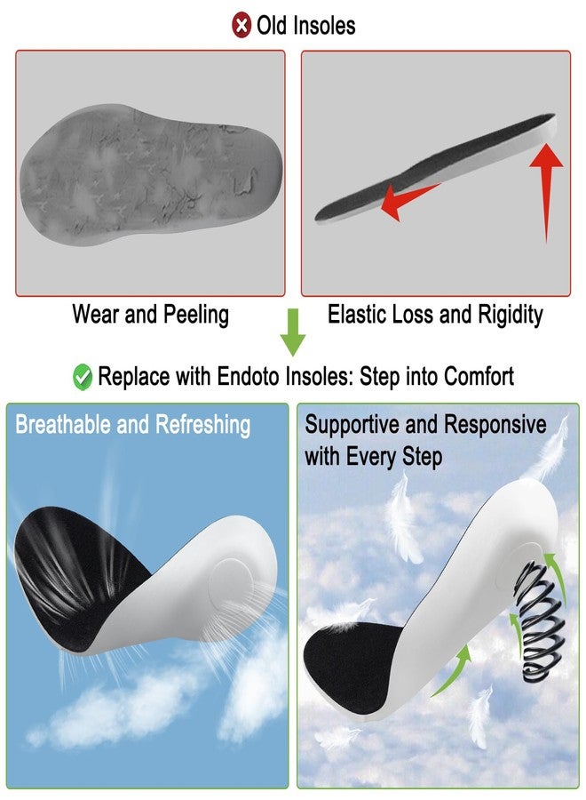 Endoto Insoles for Brooks Running Sneakers, Replacement Shoe Inserts Soles for Men(Size:US Men11-EU45) - Image 4