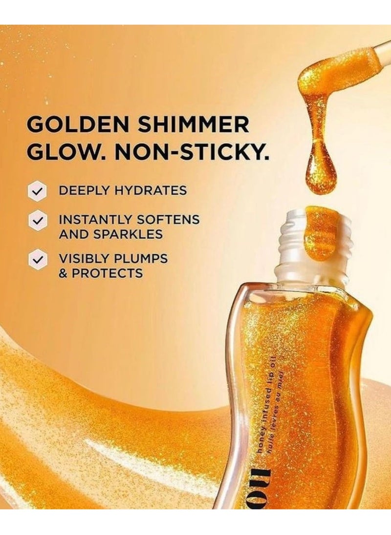 Gisou Gisoo Golden Shimmer Glow Lip Oil Honey Rich - Naturally Hydrating, Nourishing and Enhancing Formula for Luxurious Lips 0.27 fl oz 8 ml  - Image 4