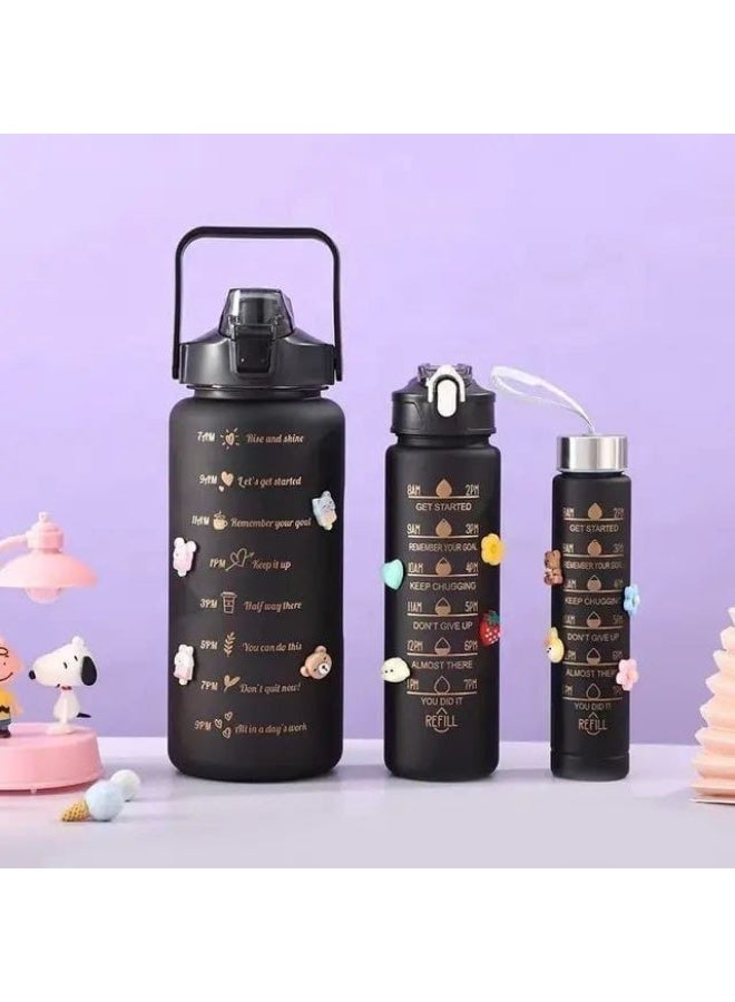 3-Piece Sports Water Bottle Set – 2000ml, 900ml, and 500ml Capacities | Portable Water Bottles for Sports, Travel, and the Office - Image 1