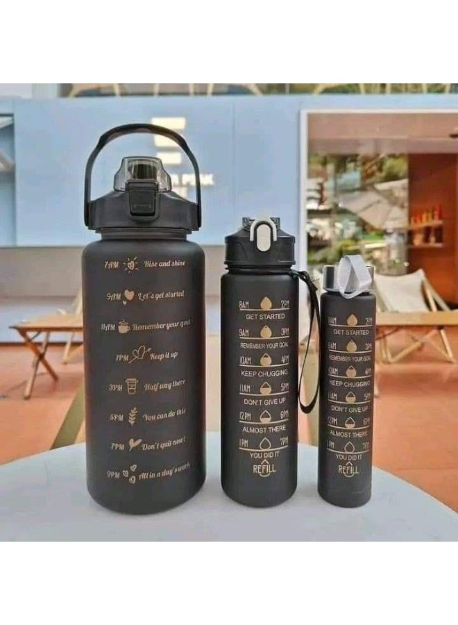 3-Piece Sports Water Bottle Set – 2000ml, 900ml, and 500ml Capacities | Portable Water Bottles for Sports, Travel, and the Office - Image 2