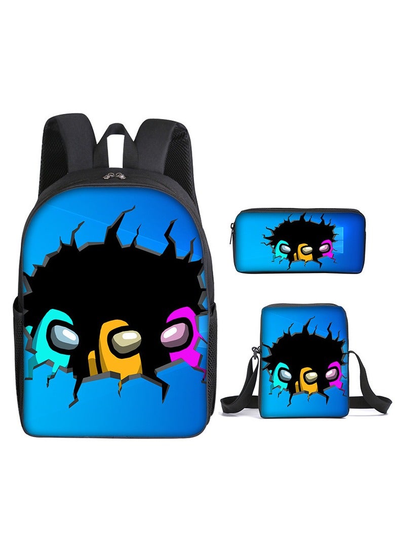 Among Us Backpack For Primary And Secondary School Students Three-Piece Set 29*16*42cm