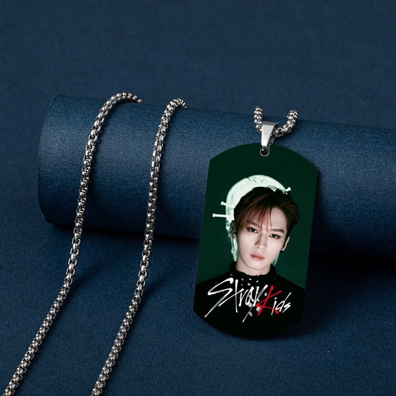 Jyp New Group Of Stray Kids Color Printing Stainless Steel Military Brand Necklace Vagrant Children Titanium Steel Pendant Accessories - Image 4