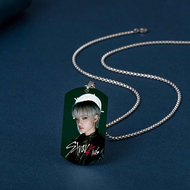Jyp New Group Of Stray Kids Color Printing Stainless Steel Military Brand Necklace Vagrant Children Titanium Steel Pendant Accessories - Image 5