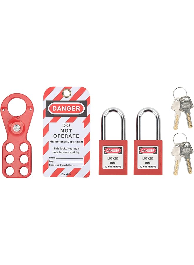 PROMASS PROMASS Lockout Tagout Kit, Premium Material, Robust Construction, High Security Lockout Tagout Kit with Safety Hasp Padlock, Tamper Proof Locking Tag Keys for Industrial Equipment  - Image 1