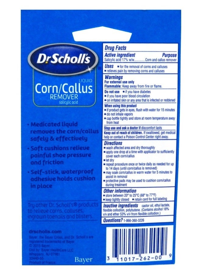 Dr. Scholl's سائل لإزالة الثآليل والكالو، مجموعة سائلة - 1/3 أونصة سائلة. - Image 4