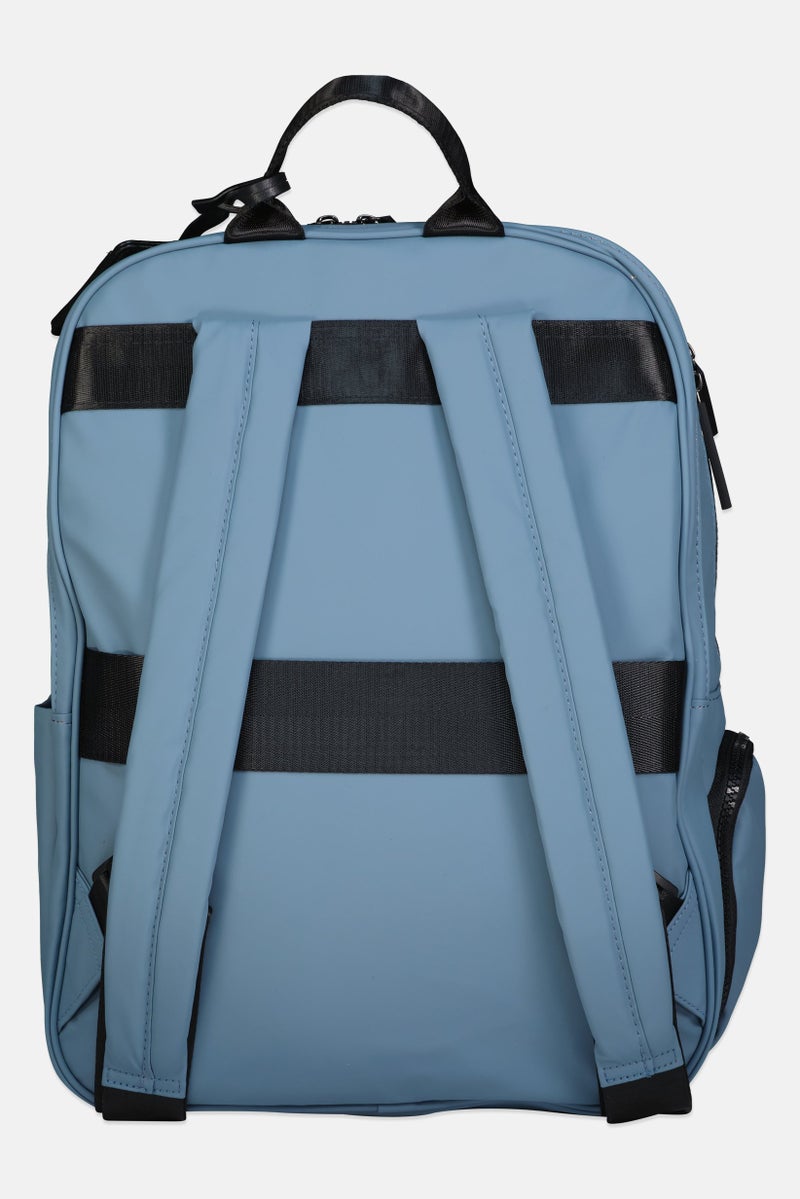 ADRIENNE VITTADINI حقيبة ظهر نسائية بشعار العلامة التجارية، أزرق رمادي - Image 2