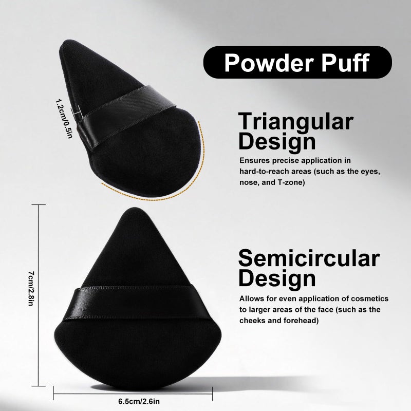 BEAUTYFACTOR Flat Foundation Brush and Powder Puff Set, Korean Makeup Brush Teardrop Sponge for Liquid Foundation,Premium Face Makeup Brush Sponge for Blending Cream Setting Powder - Image 5