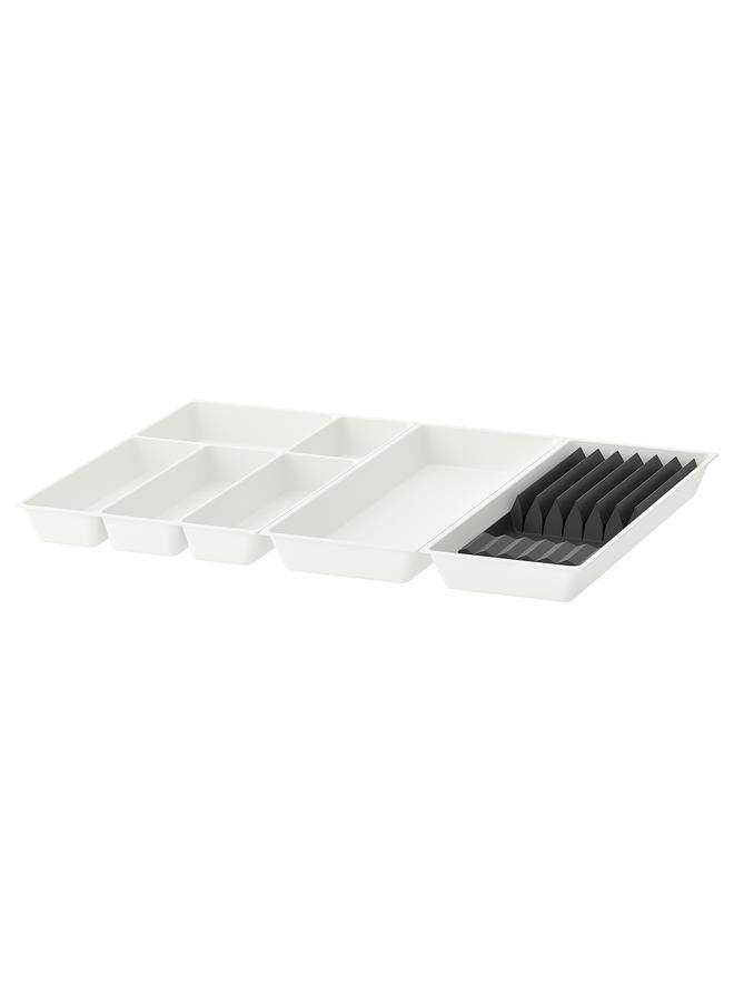 Zaboon Cutlery+utsl trays/tray w knife rck, white/anthracite, 72x50 cm - Image 1
