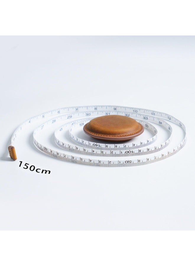 Arabest Retro Leather Retractable Measuring Tape, 1.5M/59 Inch Dual Sided Soft Tape Measure, Portable Small Round Sewing Tape for Tailor, Body Measurement, Cloth Sewing and Medical Measuring Purposes - Image 3