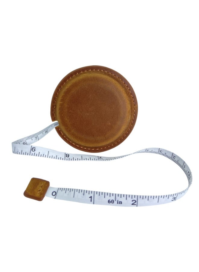 Arabest Retro Leather Retractable Measuring Tape, 1.5M/59 Inch Dual Sided Soft Tape Measure, Portable Small Round Sewing Tape for Tailor, Body Measurement, Cloth Sewing and Medical Measuring Purposes - Image 1