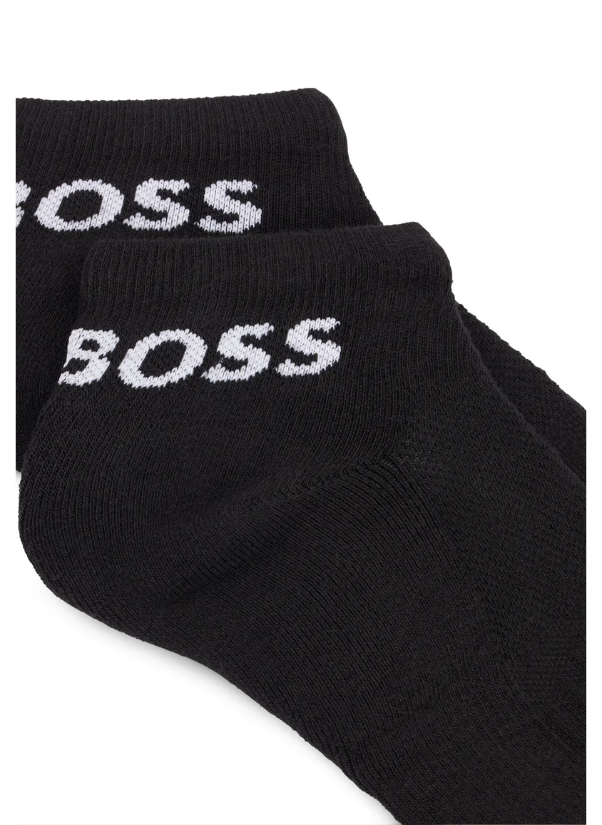 BOSS Two-pack of ankle-length socks in stretch fabric