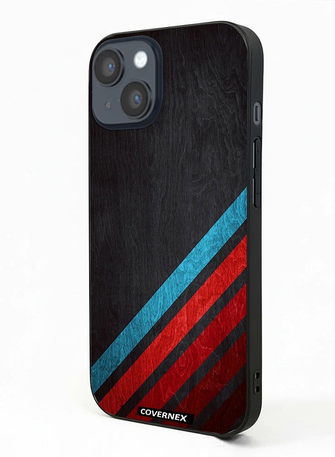 Covernex Apple iPhone 14 Protective Case Cover Printed Featuring Retro Racing Stripes - Image 1