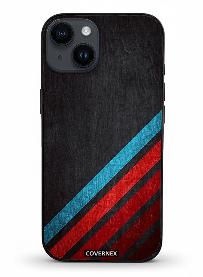 Covernex Apple iPhone 14 Protective Case Cover Printed Featuring Retro Racing Stripes - Image 2