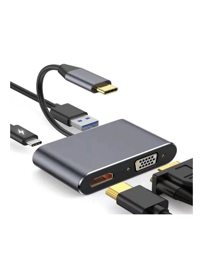 NIBEMINENT 4-In-1 USB Hub Silver  - Image 1