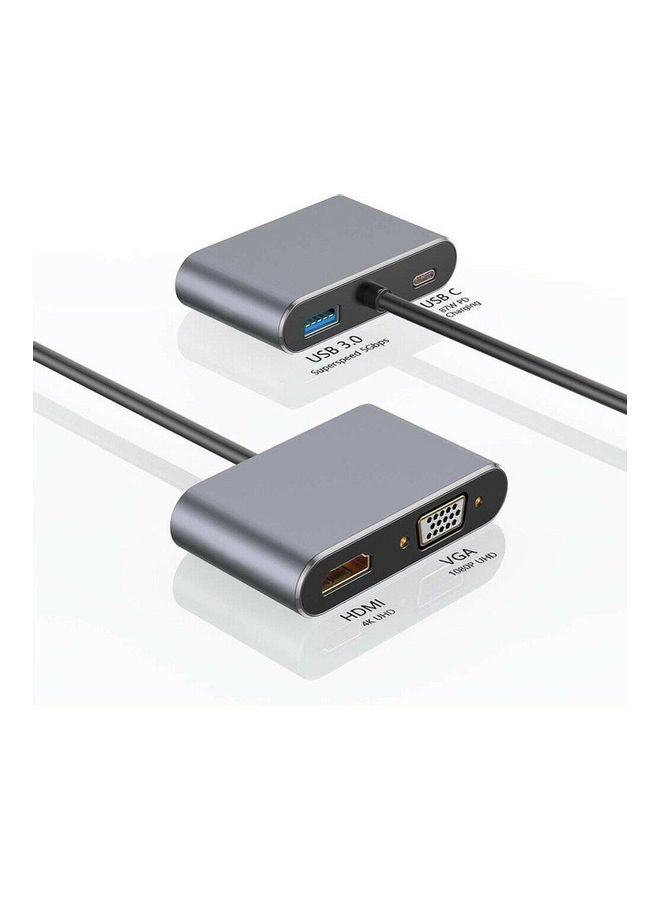 NIBEMINENT 4-In-1 USB Hub Silver  - Image 2