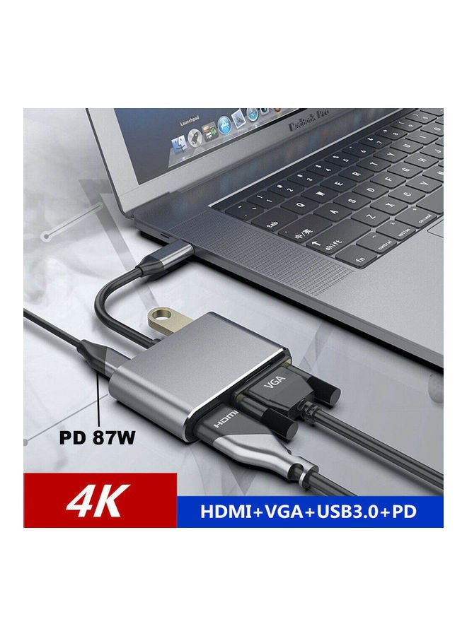 NIBEMINENT 4-In-1 USB Hub Silver  - Image 4