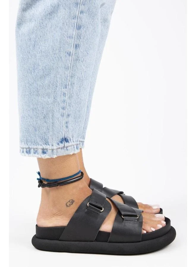 Manijero  Tulipan Women's Black Slippers with Genuine Leather Upper. for Women | Best Price UAE