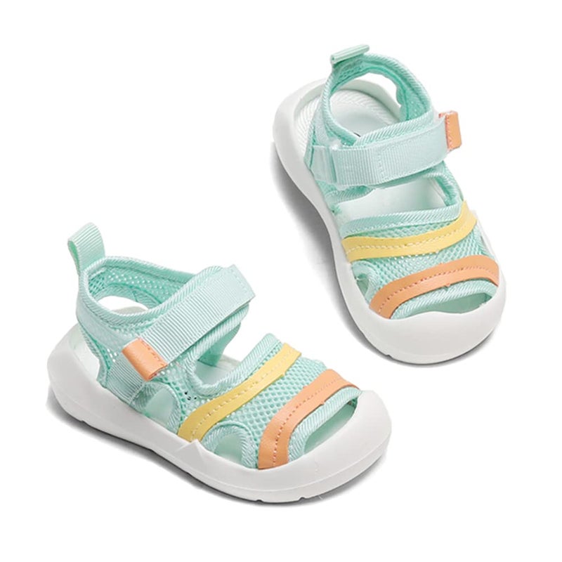OAISNIT Baby Boys Girls Sports Sandals Lightweight Anti-Slip Rubber Sole Beach Aquatic Water Shoes Summer Toddler First Walking Shoe(G-Green, 5.5 Toddler)