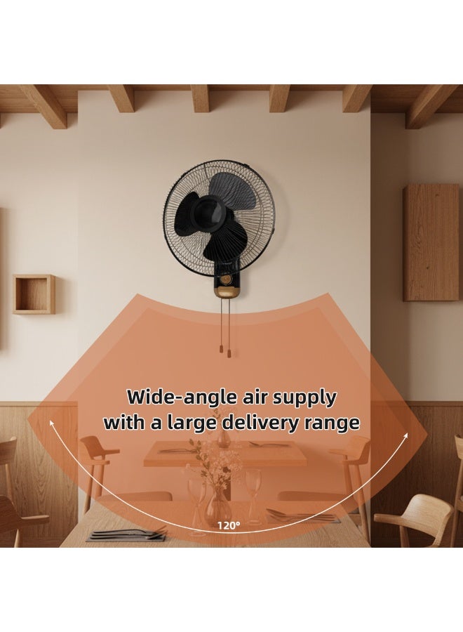 مودي مروحة حائط قوية بقوة 45 وات مع تحكم بثلاث سرعات وتدفق هواء بزاوية واسعة، تشغيل صامت، إمالة قابلة للتعديل، محرك عالي السرعة لتبريد المنزل والمكتب وغرفة النوم - أسود - Image 5