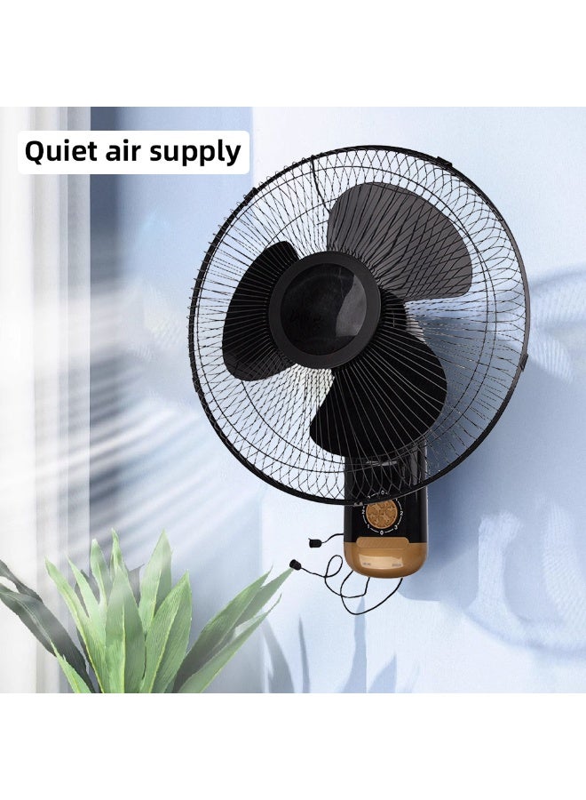 مودي مروحة حائط قوية بقوة 45 وات مع تحكم بثلاث سرعات وتدفق هواء بزاوية واسعة، تشغيل صامت، إمالة قابلة للتعديل، محرك عالي السرعة لتبريد المنزل والمكتب وغرفة النوم - أسود - Image 3
