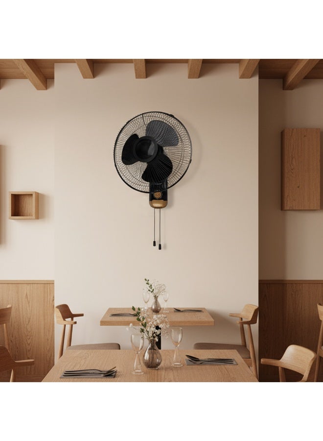 مودي مروحة حائط قوية بقوة 45 وات مع تحكم بثلاث سرعات وتدفق هواء بزاوية واسعة، تشغيل صامت، إمالة قابلة للتعديل، محرك عالي السرعة لتبريد المنزل والمكتب وغرفة النوم - أسود - Image 1