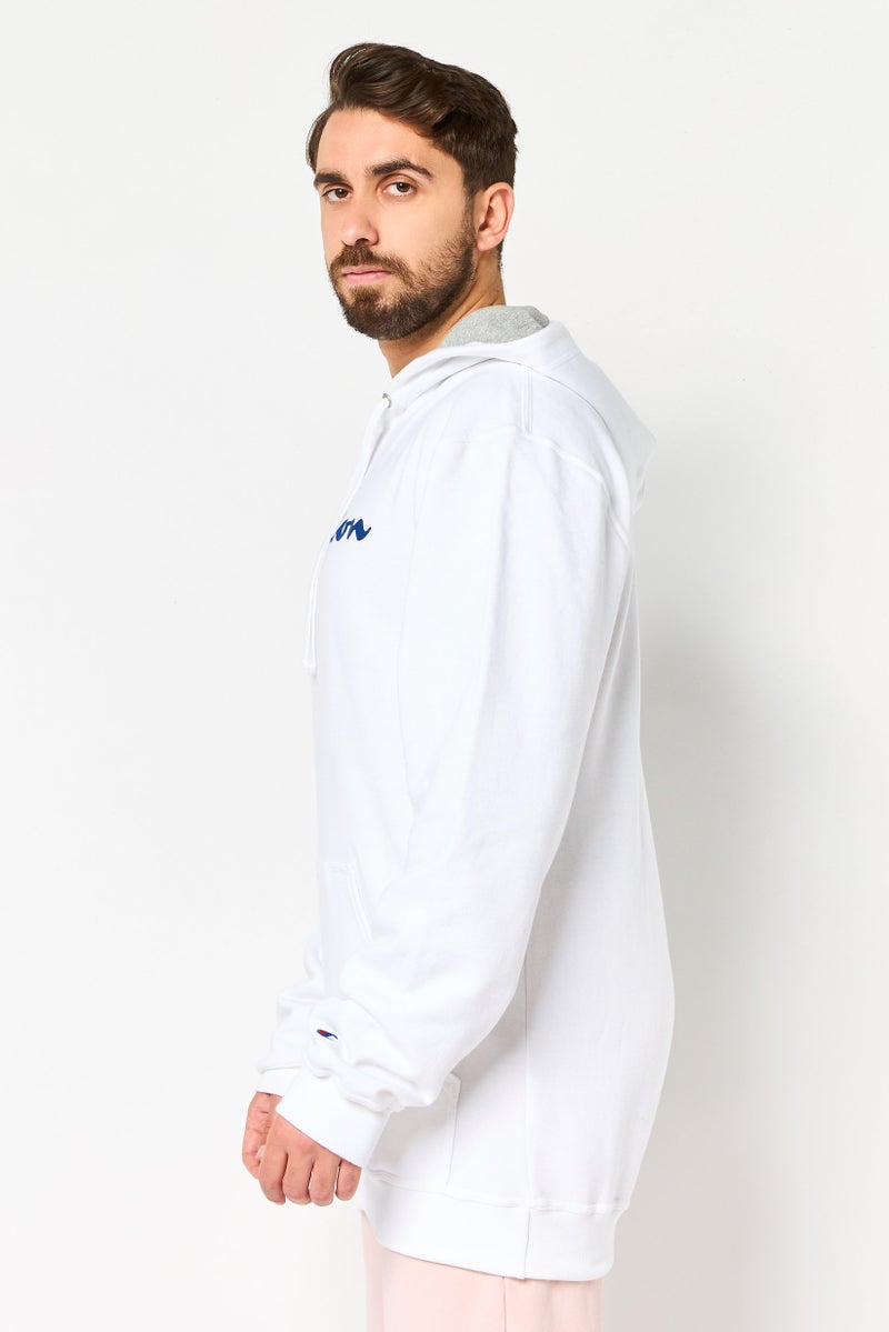 Champion سويت شيرت خارجي طويل الأكمام للرجال بحجم كبير وطويل، أبيض - Image 3