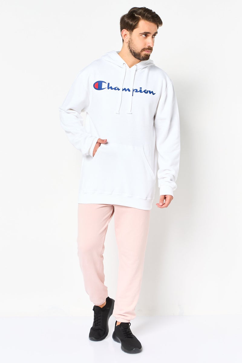 Champion سويت شيرت خارجي طويل الأكمام للرجال بحجم كبير وطويل، أبيض - Image 2