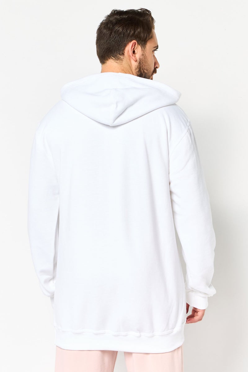 Champion سويت شيرت خارجي طويل الأكمام للرجال بحجم كبير وطويل، أبيض - Image 4