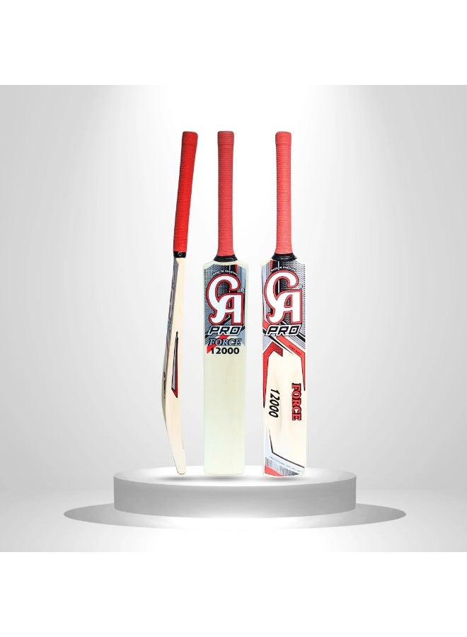 مضرب تنس كريكيت CA Pro Force 12000 من خشب الصفصاف - مقبض قصير | مضرب قوة لكريكيت كرة التنس والتيب بول