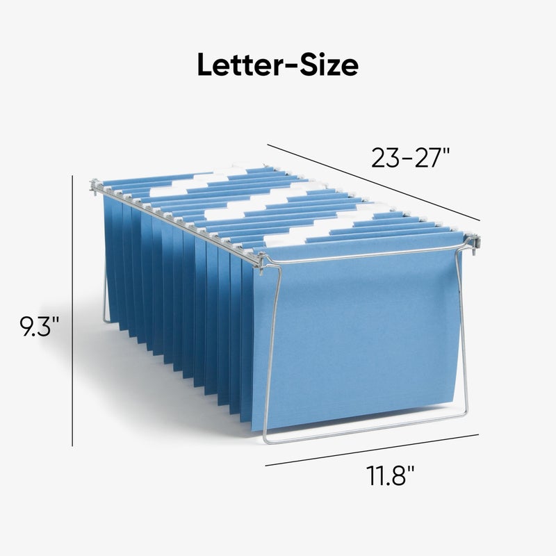 Smead Steel Hanging File Folder Frame, Letter Size, Gray, Adjustable Length 23" to 27", 2 per Pack (64872) - Image 2