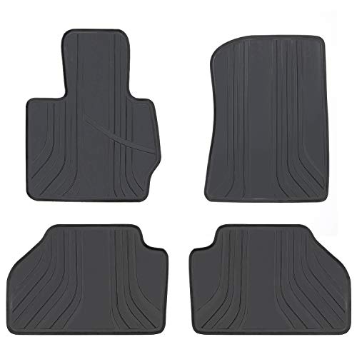 San Auto Car Floor Mat for BMW X3 X4 F25 F26 Custom Fit 2011 2012 2013 2014 2015 2016 2017 Full Black Rubber All Weather Heavy Duty Odorless - Image 1