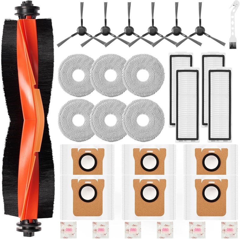 Chyodi 24 Pieces Accessories for Xiaomi X20 Max / X20 Pro Robot Vacuum Cleaner, 6 Dust Bags 6 Mop Pad 1 Main Brush 6 Side Brushes 4 HEPA Filter 1 Cleaning Brush Replacement Parts for Xiaomi X20 - Image 1
