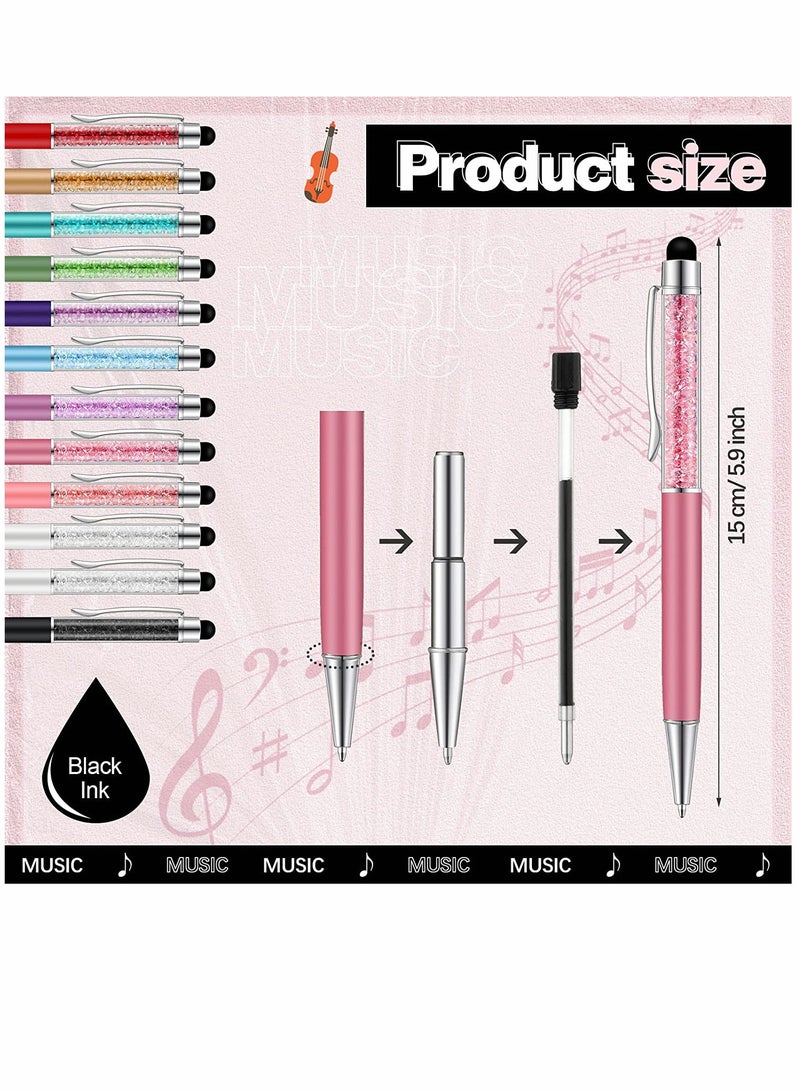 KASTWAVE Ballpoint Pens, Advertising Pen, Rhinestone Capacitive Touch Screen Pen, Ballpoint Pens, for Office Pen Ballpoint Pen, Crystal Pens, Screen Touch Stylus Pen, for Colleague Co-worker, 12 Pieces - Image 2