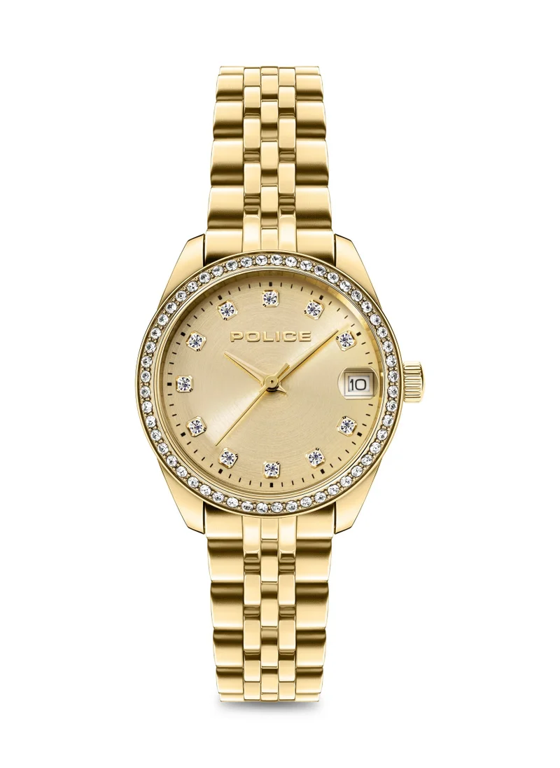 بوليس Police FT-L02 Champagne Gold Dial with Yellow Gold Plated Plated Stainless Steel Bracelet Women's Watch