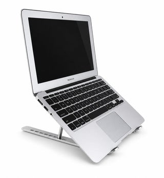 حامل لابتوب ألومنيوم قابل للتعديل – ستاند كمبيوتر مزدوج قابل للطي بارتفاع قابل للتعديل وتصميم مريح للاستخدام على المكتب أو في العمل والدراسة والسفر - view 4